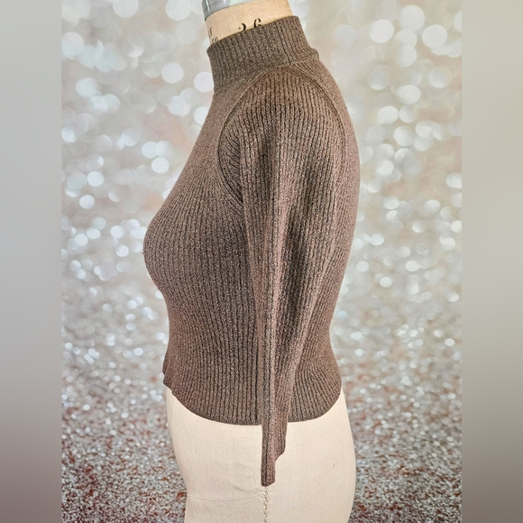Doncaster Brown Heather Mock Turtleneck Sweater XL Vintage - Picture 3 of 6